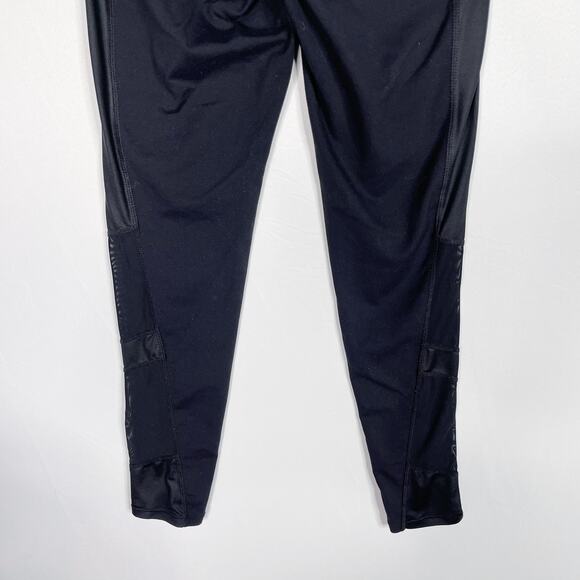 Athleta Small S Black Powerful Gleam High Rise Leggings Moto Mesh Pieced Workout - Picture 6 of 12
